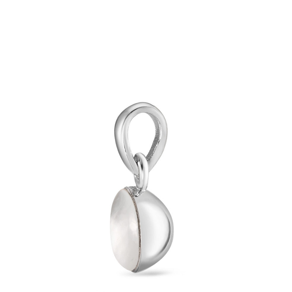 Pendant Silver Rhodium plated Mother of pearl Ø7 mm