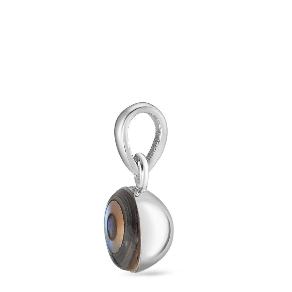 Pendant Silver Abalone Rhodium plated Ø7 mm