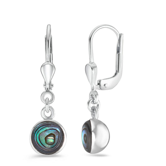 Drop Earrings Silver Abalone Ø7 mm