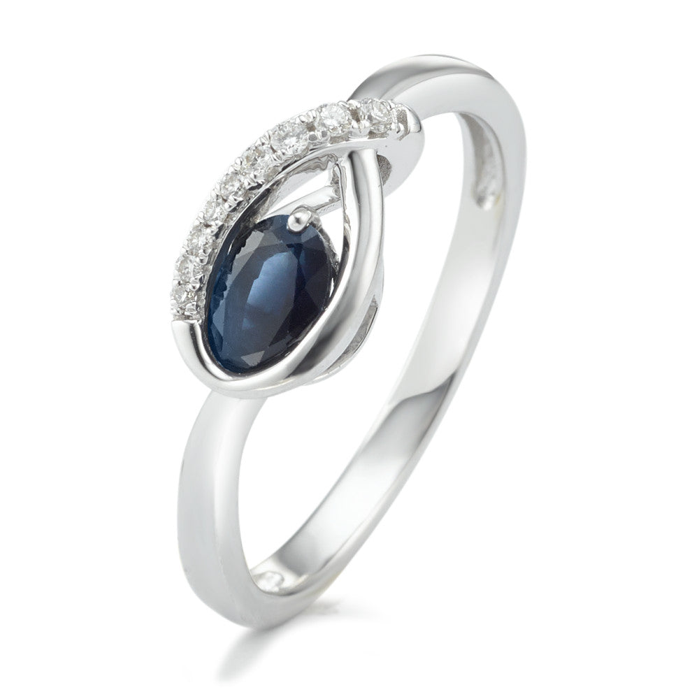 Ring 9k White Gold Sapphire 10 Stones