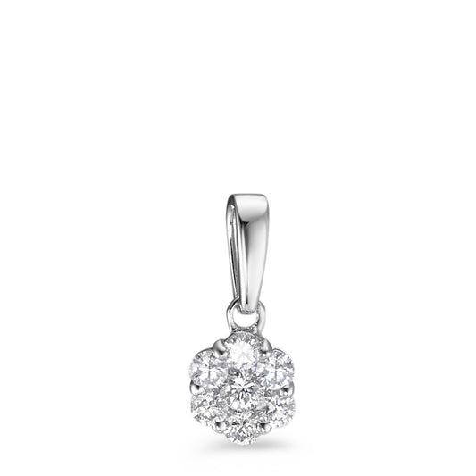 Pendant 9k White Gold Diamond 0.18 ct, 7 Stones, w-si Ø5 mm