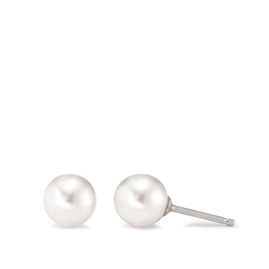 Stud earrings Silver Rhodium plated Shining pearls