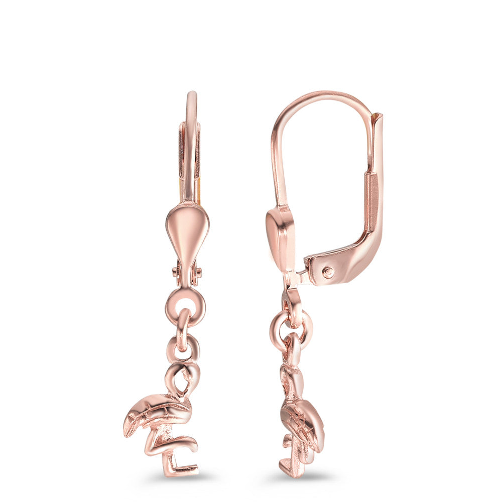 Drop Earrings Silver Rose Gold plated Flamingo