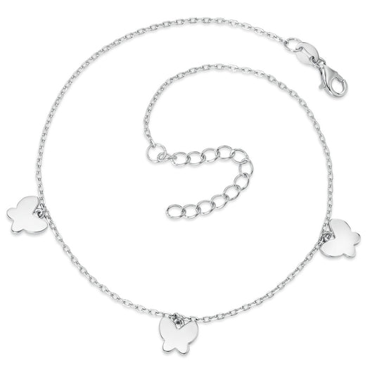 Anklet Silver Rhodium plated Butterfly 24-27 cm