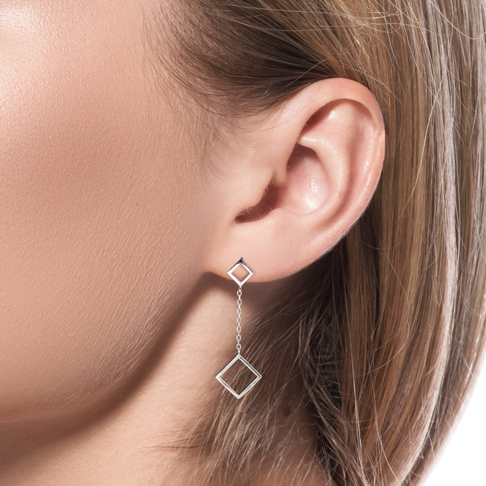 Drop Earrings Silver Rhodium plated