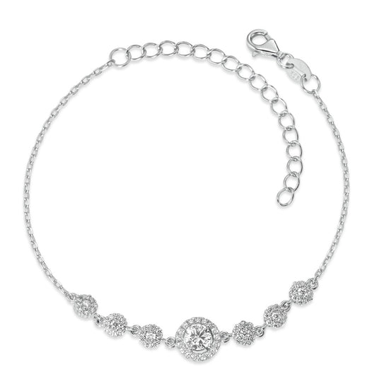 Bracelet Silver Zirconia Rhodium plated 16-19 cm