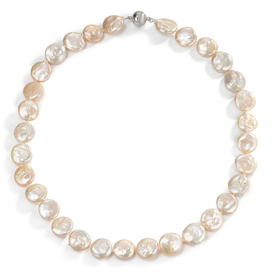 Necklace Silver Rhodium plated Freshwater pearl 45 cm