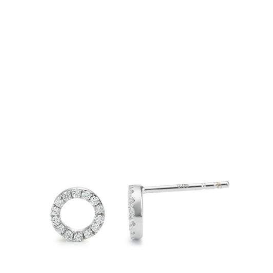 Stud earrings 18k White Gold Diamond 0.12 ct, 28 Stones, w-si Ø6 mm