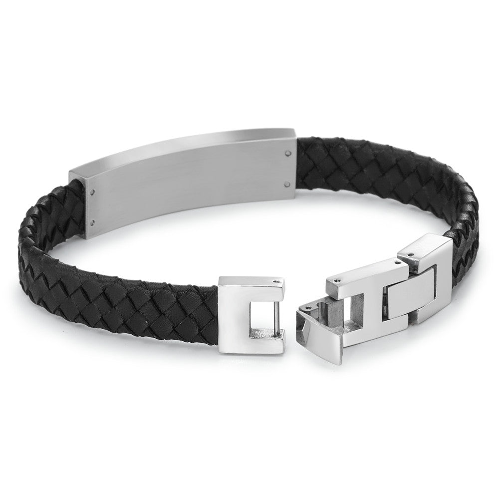 Engravable bracelet Stainless steel, Leather 20-21.5 cm