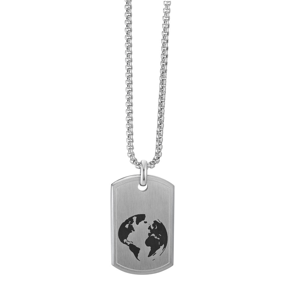 Necklace with pendant Stainless steel Globe 50-55 cm