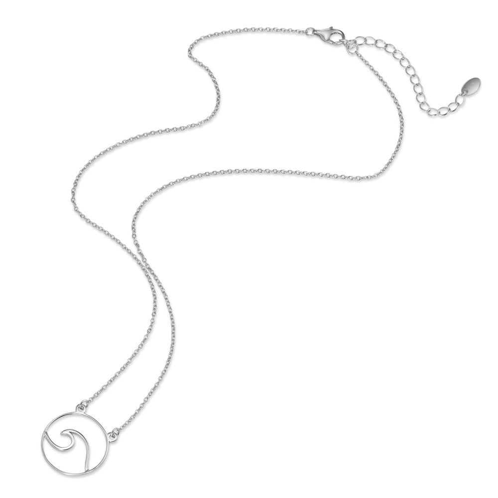 Necklace Silver Rhodium plated Wave 40-45 cm Ø18 mm