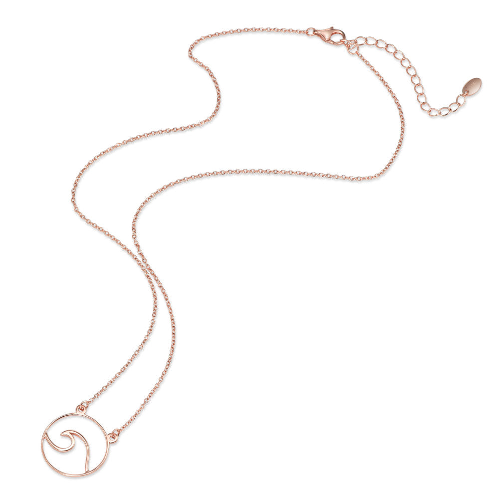 Necklace Silver Rose Gold plated Wave 40-45 cm Ø18 mm