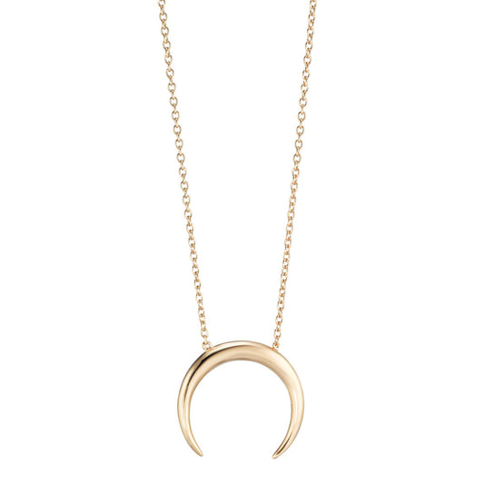 Necklace Silver Yellow Gold plated Moon 40-45 cm Ø18 mm