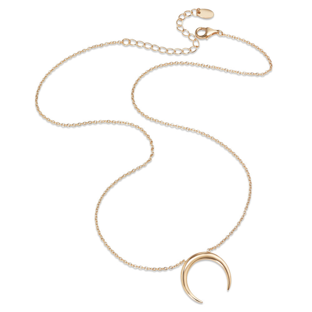 Necklace Silver Yellow Gold plated Moon 40-45 cm Ø18 mm