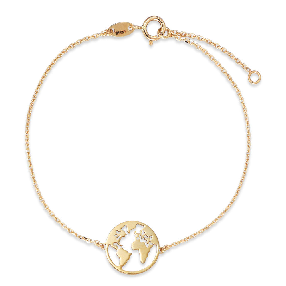 Bracelet 9k Yellow Gold Globe 16-18 cm