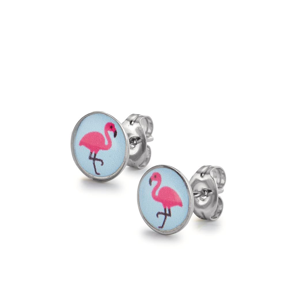 Stud earrings Hypoallergenic Flamingo Ø8 mm