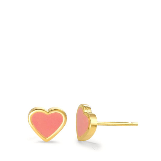 Stud earrings Hypoallergenic Yellow IP coated Heart