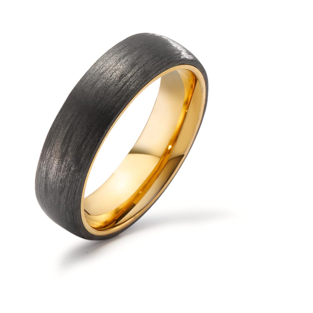 Ring Stainless steel, Carbon Yellow IP coated