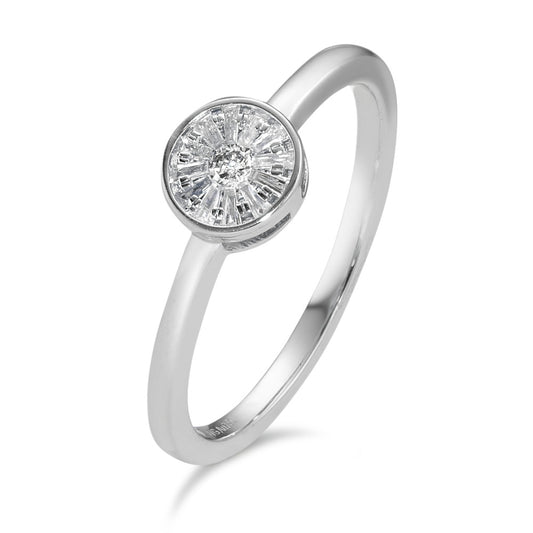 Solitaire ring 18k White Gold Diamond 0.15 ct, 13 Stones, w-si