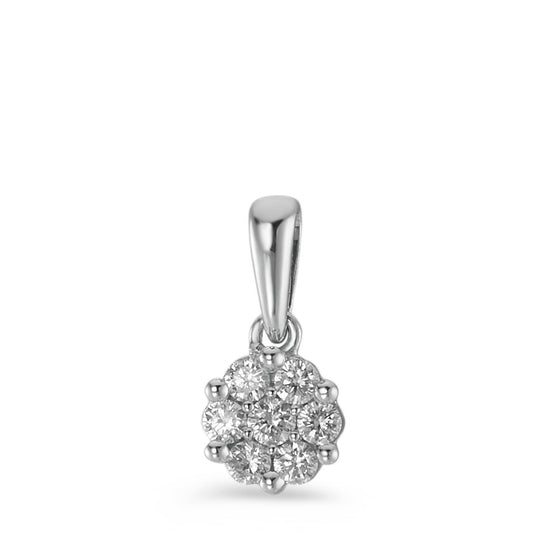 Pendant 18k White Gold Diamond 0.10 ct, 7 Stones, w-si Ø4.5 mm