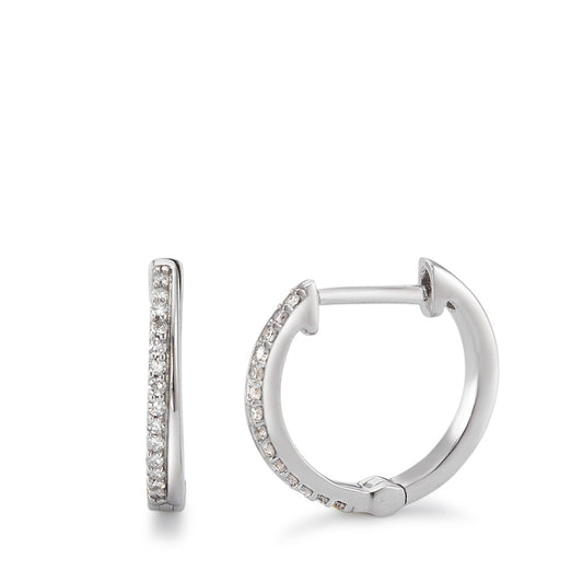 Hinged hoop 18k White Gold Diamond 0.08 ct, 28 Stones, w-si