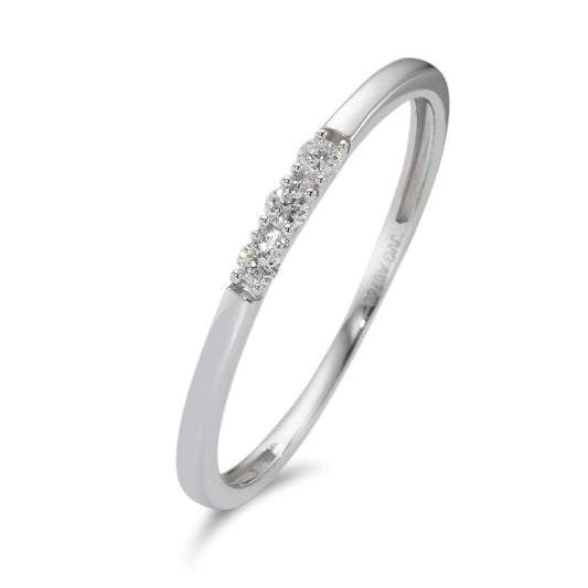 Memory ring 18k White Gold Diamond 0.05 ct, 3 Stones, w-si