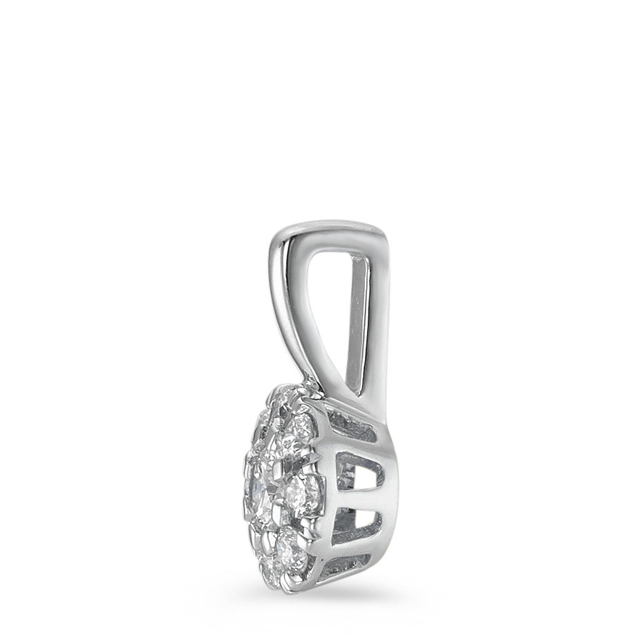 Pendant 18k White Gold Diamond 0.20 ct, 9 Stones, w-si Ø6.5 mm