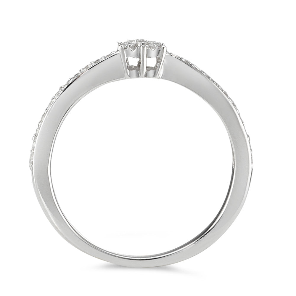 Solitaire ring 18k White Gold Diamond 0.15 ct, 29 Stones, w-si