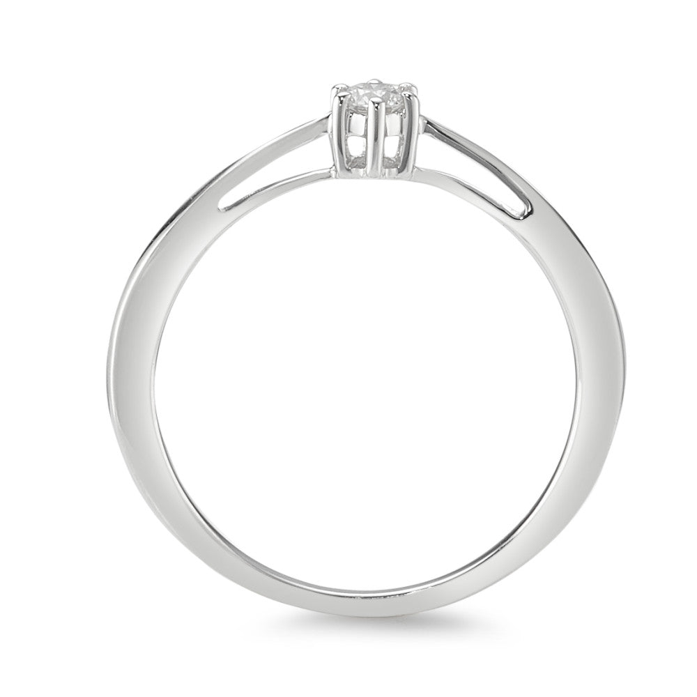 Solitaire ring 18k White Gold Diamond 0.10 ct, w-si