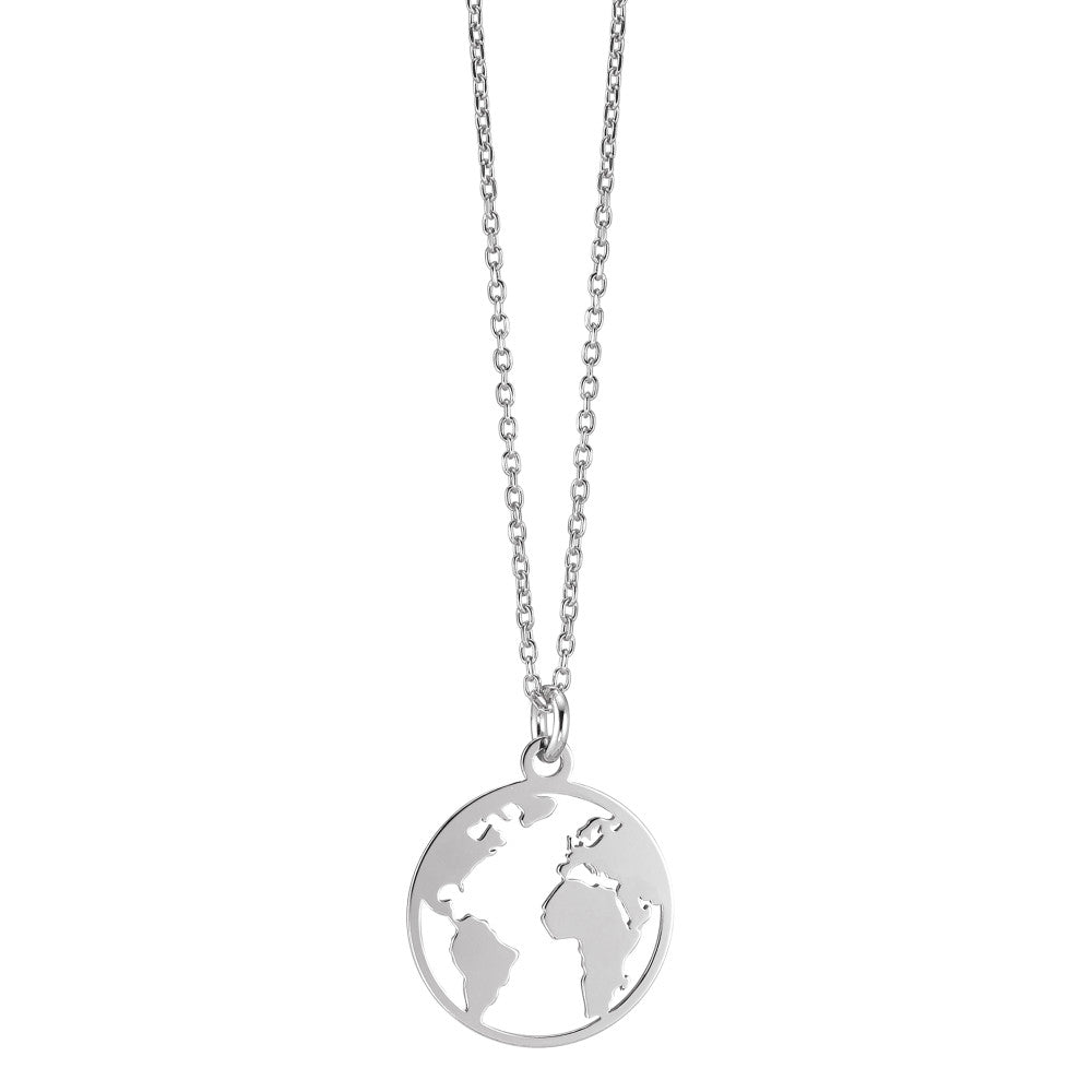 Necklace Silver Rhodium plated Globe 40-45 cm Ø15 mm