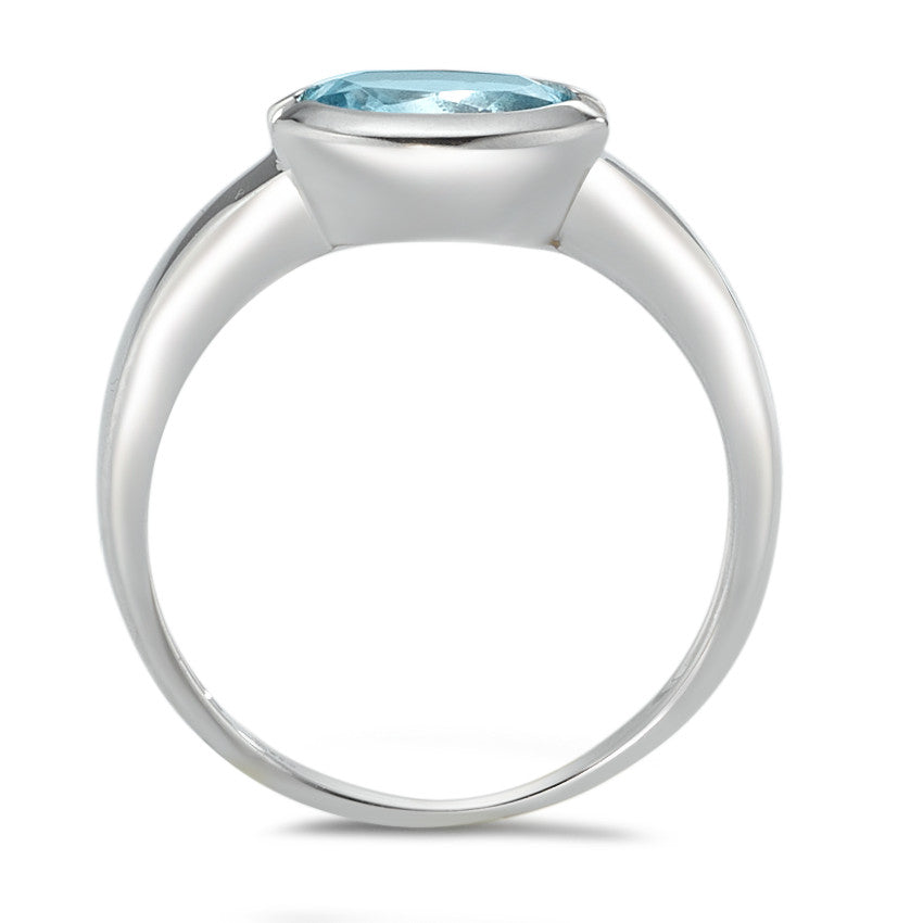 Ring 18k White Gold Topaz Blue