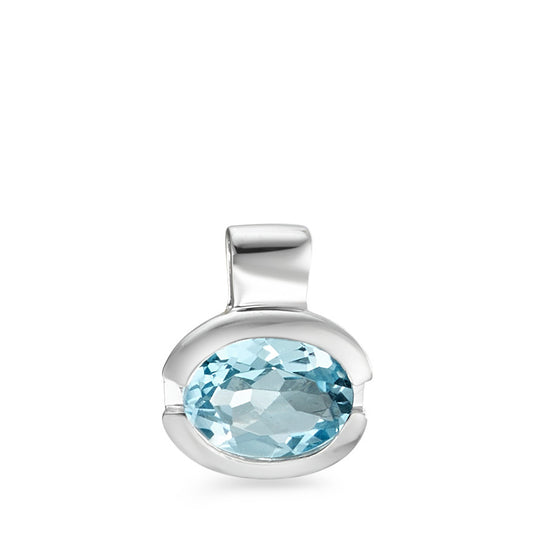 Pendant 18k White Gold Topaz Blue