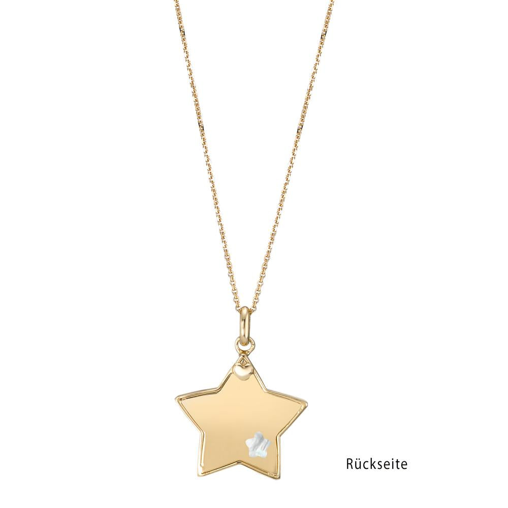 Necklace 18k Yellow Gold Mother of pearl Star 42 cm Ø15 mm