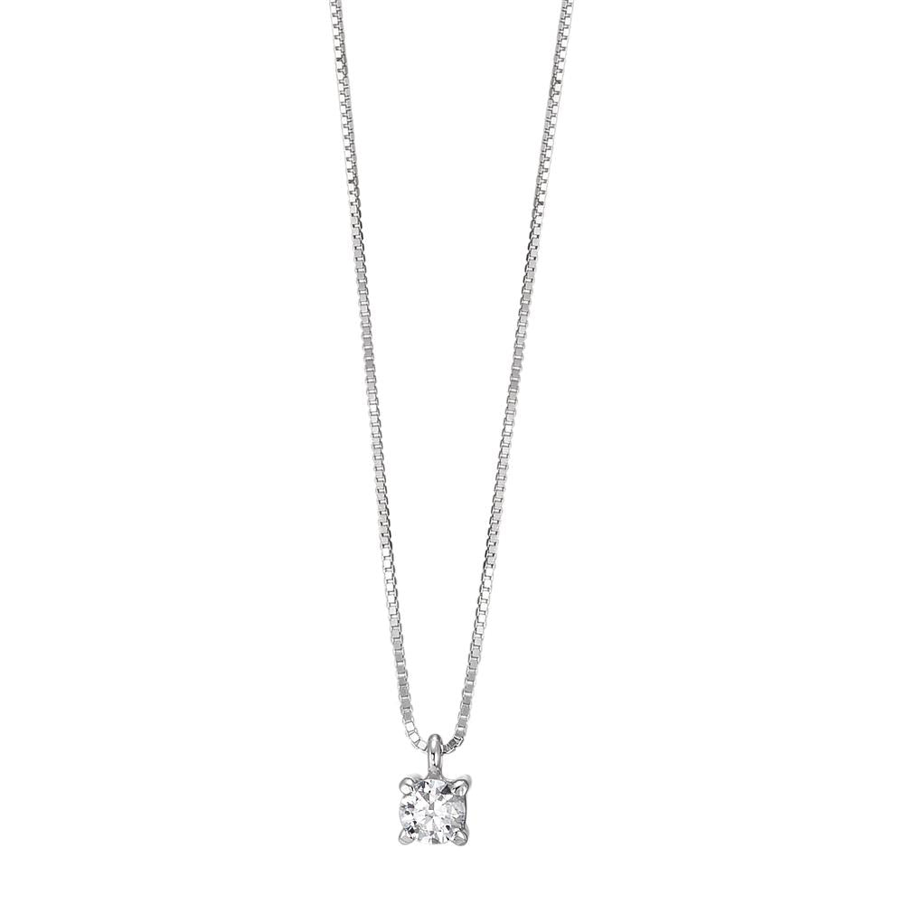 Necklace 18k White Gold Zirconia 42 cm Ø3 mm