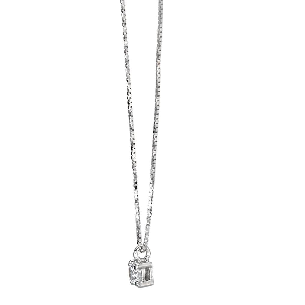 Necklace 18k White Gold Zirconia 42 cm Ø3 mm