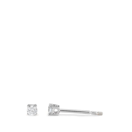 Stud earrings 18k White Gold Zirconia 2 Stones Ø2.5 mm