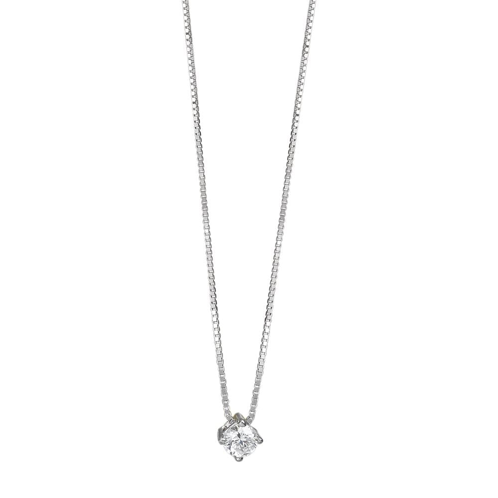 Necklace 18k White Gold Zirconia 42 cm Ø3 mm