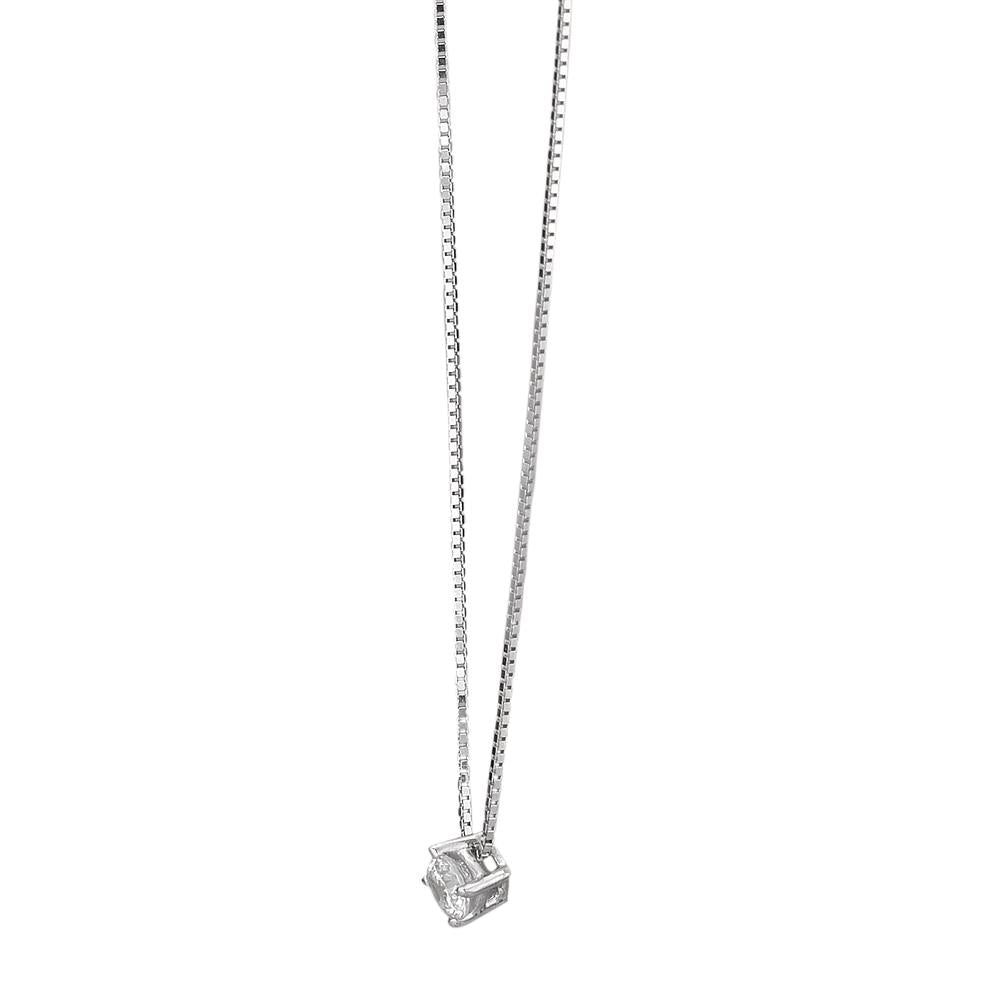 Necklace 18k White Gold Zirconia 42 cm Ø3 mm