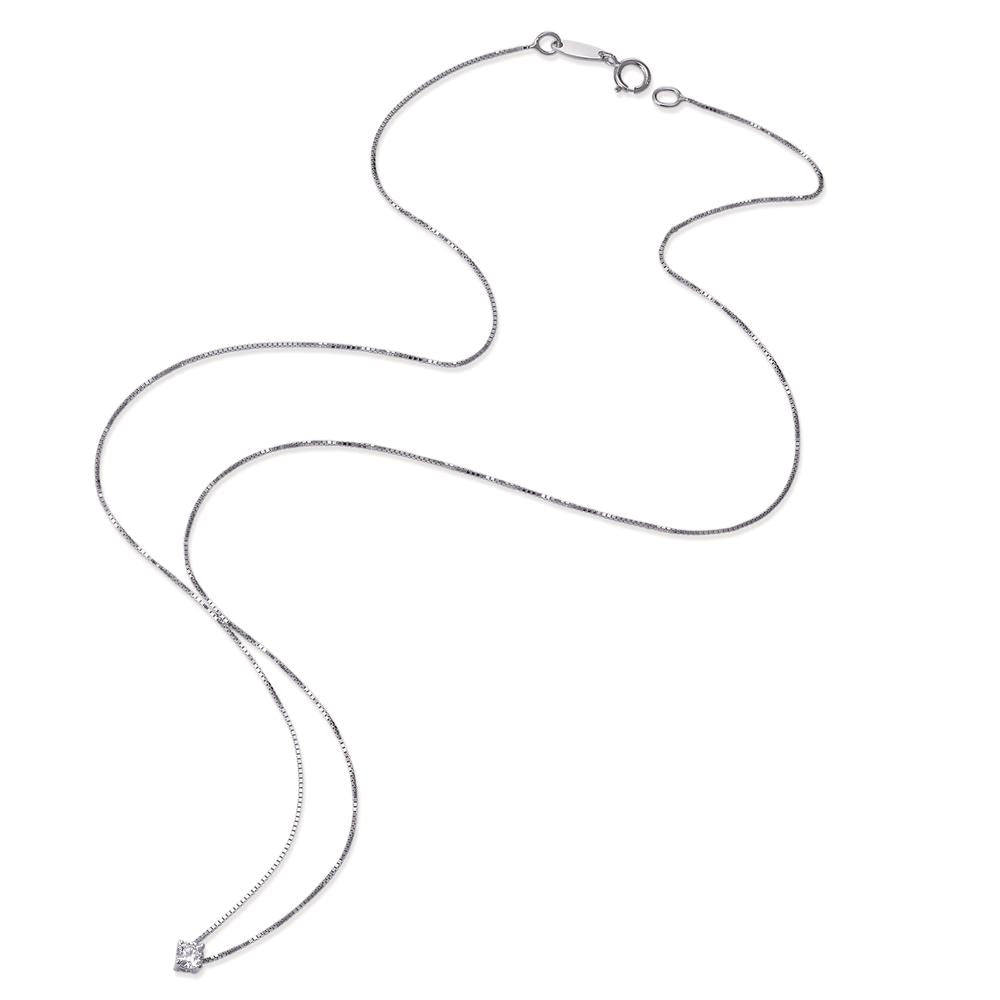 Necklace 18k White Gold Zirconia 42 cm Ø3 mm