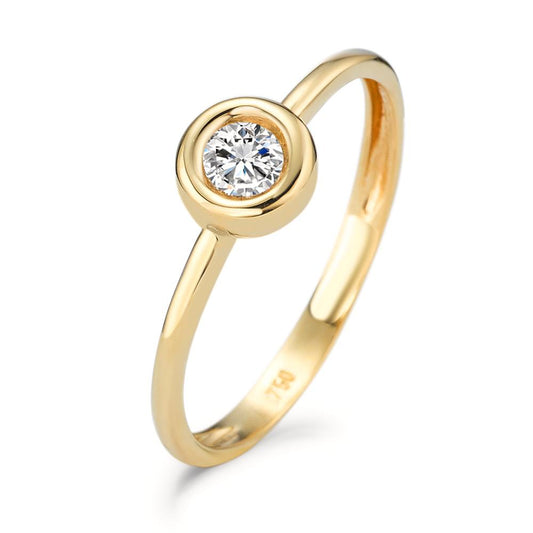 Solitaire ring 18k Yellow Gold Zirconia