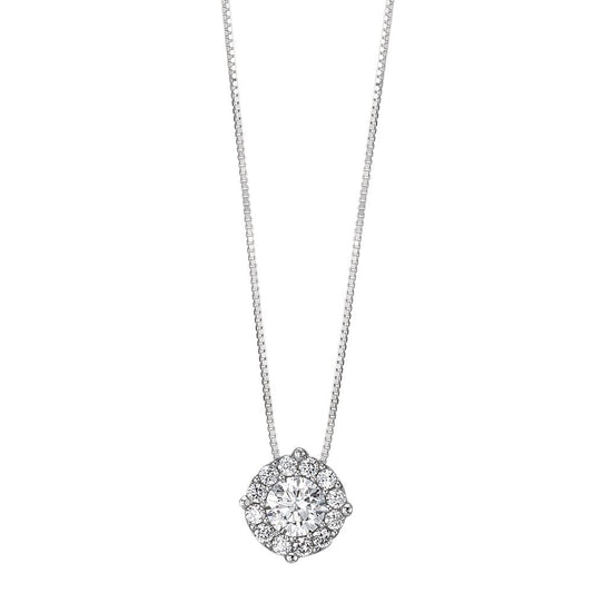 Necklace 18k White Gold Zirconia 42 cm