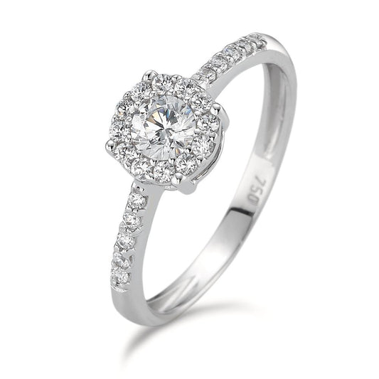 Solitaire ring 18k White Gold Zirconia