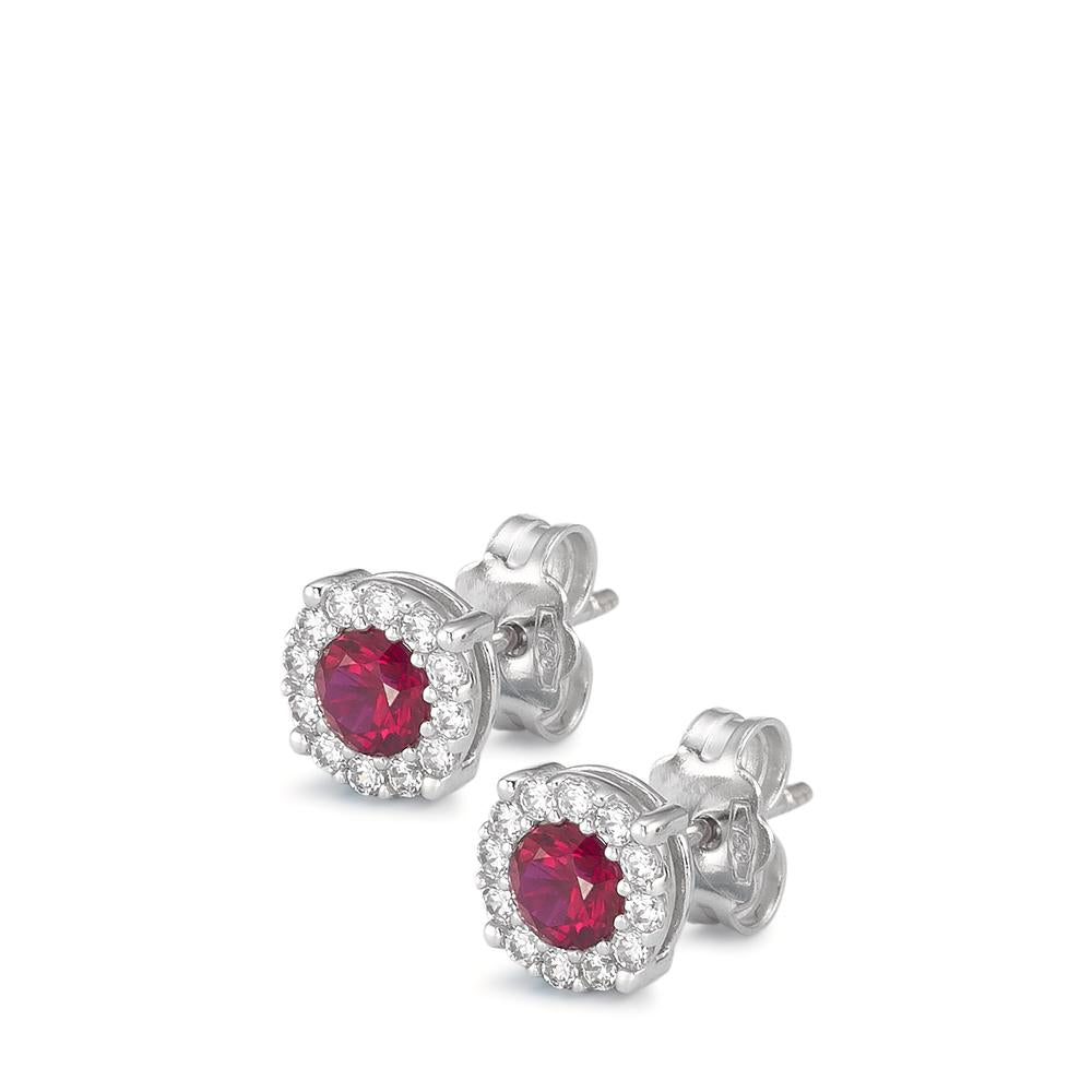 Stud earrings 18k White Gold Zirconia Ø6.5 mm