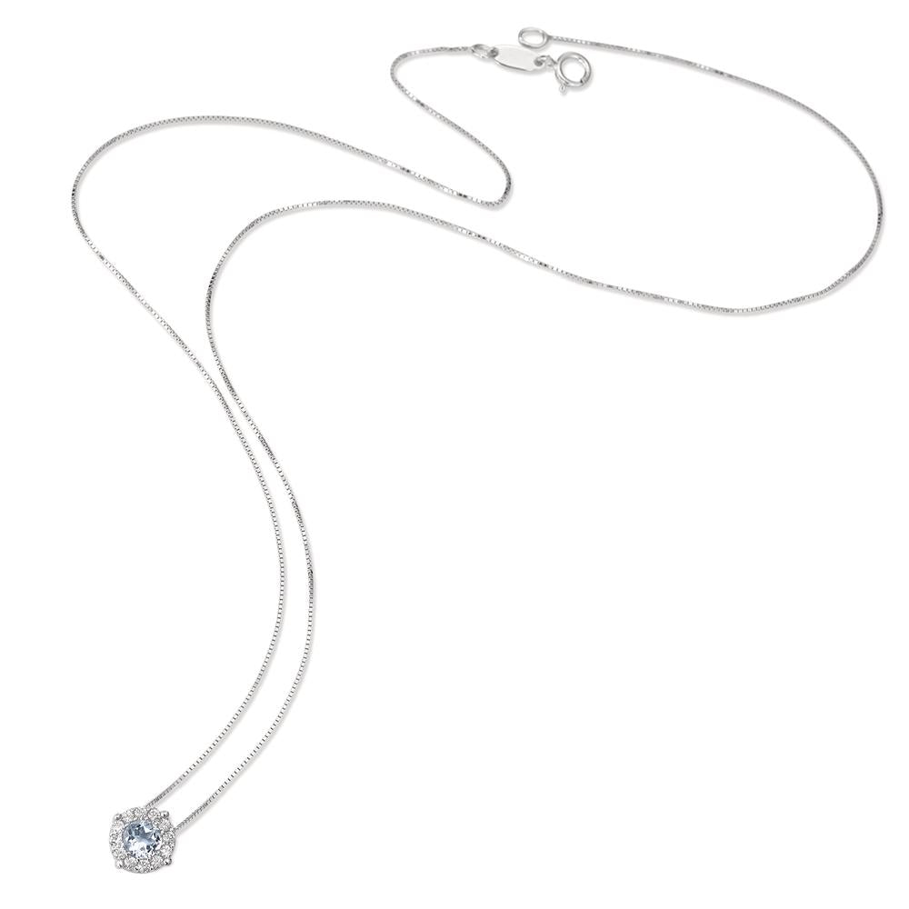 Necklace 18k White Gold Topaz Blue 42 cm