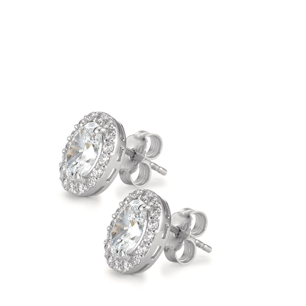 Stud earrings 18k White Gold Zirconia