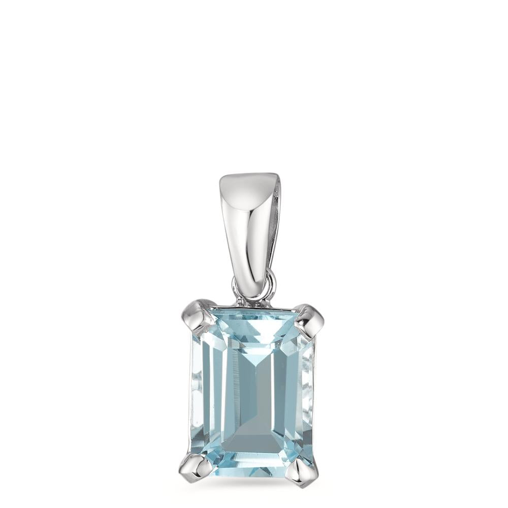 Pendant 18k White Gold Topaz Blue