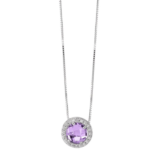 Necklace 18k White Gold Amethyst 42 cm