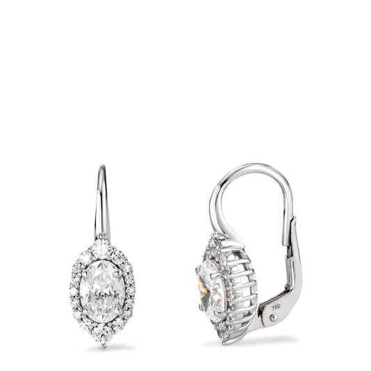 Drop Earrings 18k White Gold Zirconia