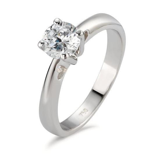 Solitaire ring 18k White Gold Zirconia