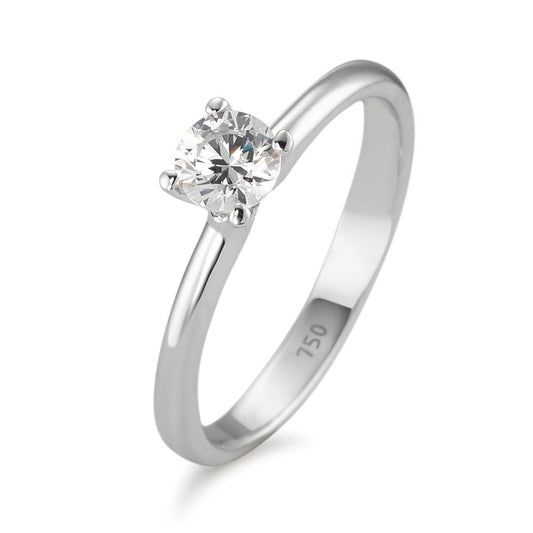 Solitaire ring 18k White Gold Zirconia